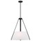 Nuvo Brewster 3-Light Pendant, Black, Faux Leather Wrapped Straps, White Textile Shade 60/7696 - alternate 4